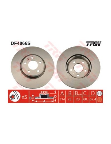 TRW DISCO FRENO DF4866S