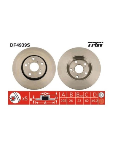 TRW DISCO FRENO DF4939S