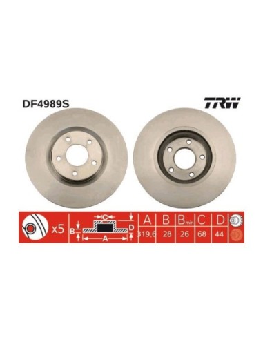 TRW DISCO FRENO DF4989S
