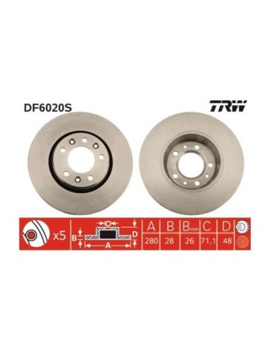 TRW DISCO FRENO DF6020S