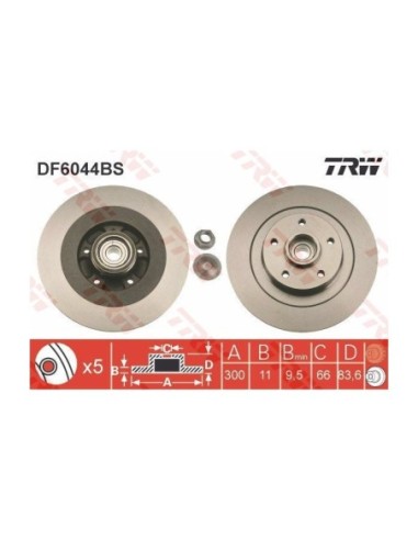 TRW DISCO FRENO DF6044BS