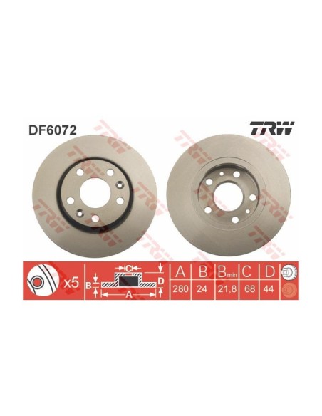 TRW DISCO FRENO DF6072