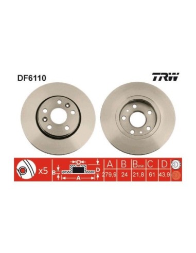 TRW DISCO FRENO DF6110