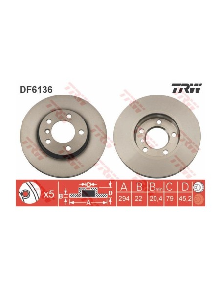TRW DISCO FRENO DF6136
