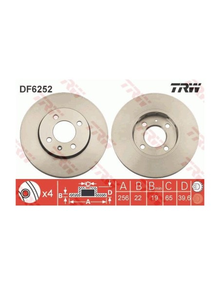 TRW DISCO FRENO DF6252