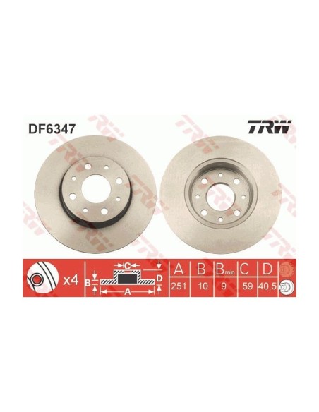 TRW DISCO FRENO DF6347