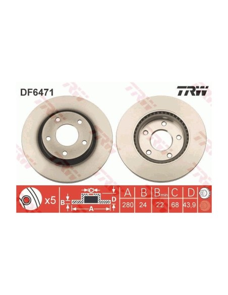 TRW DISCO FRENO DF6471