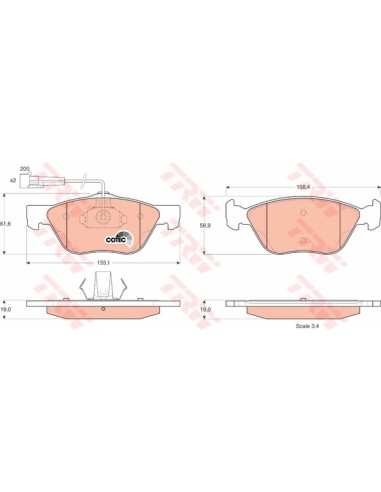 TRW PASTIGLIE FRENO GDB1212