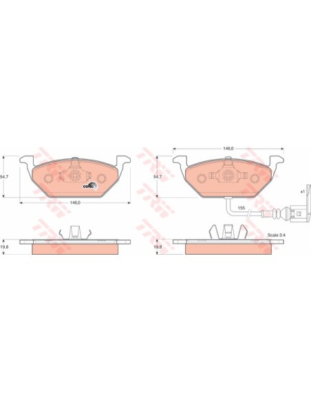 TRW PASTIGLIE FRENO GDB1386