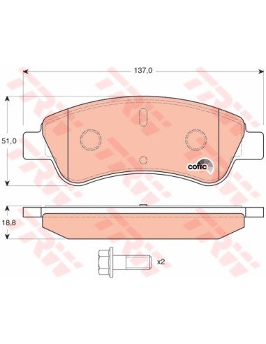 TRW PASTIGLIE FRENO GDB1463