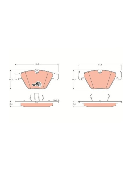 TRW PASTIGLIE FRENO GDB1498