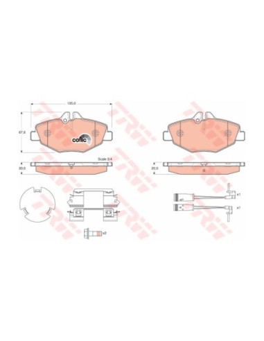 TRW PASTIGLIE FRENO GDB1542