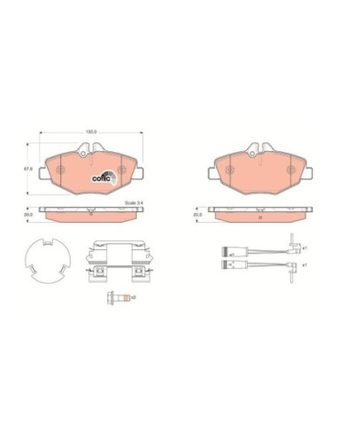 TRW PASTIGLIE FRENO GDB1542