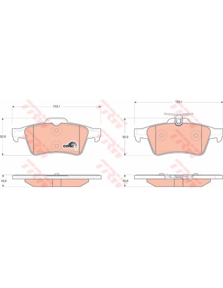 TRW PASTIGLIE FRENO GDB1621