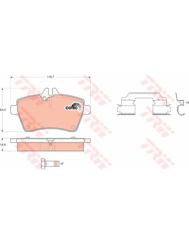 TRW PASTIGLIE FRENO GDB1630
