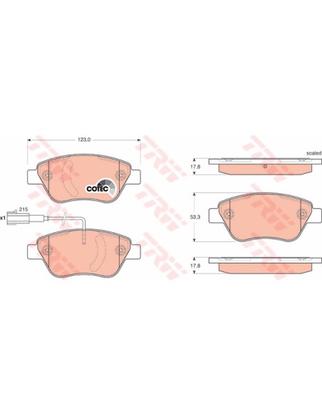 TRW PASTIGLIE FRENO GDB1654