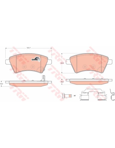 TRW PASTIGLIE FRENO GDB1673