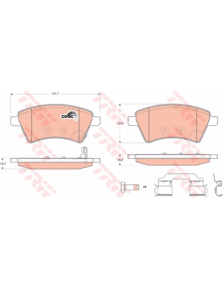 TRW PASTIGLIE FRENO GDB1673