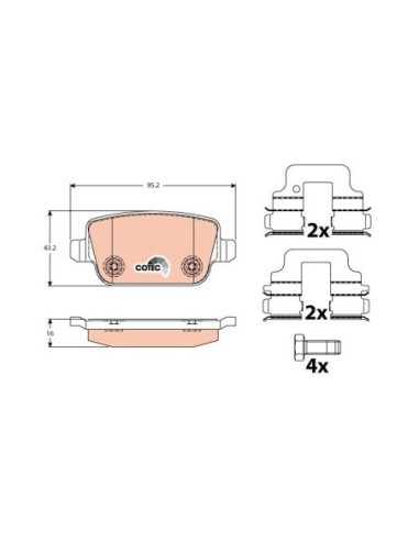 TRW PASTIGLIE FRENO GDB1732