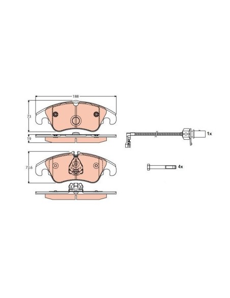 TRW PASTIGLIE FRENO GDB1768