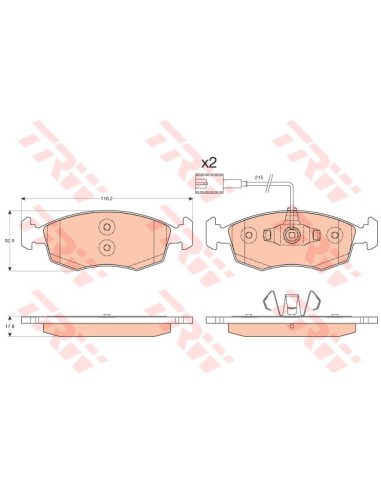 TRW PASTIGLIE FRENO GDB1900