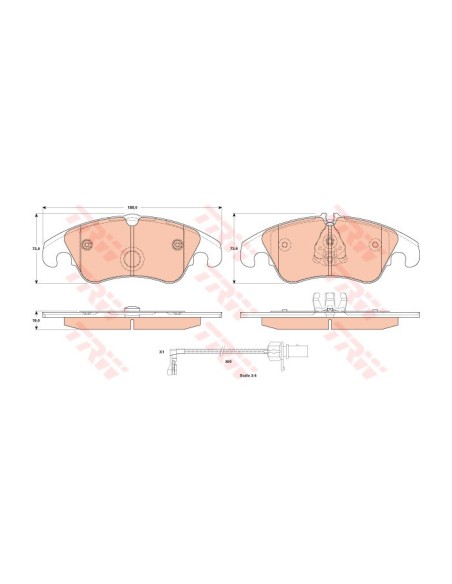 TRW PASTIGLIE FRENO GDB1908