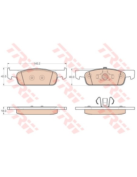 TRW PASTIGLIE FRENO GDB2016