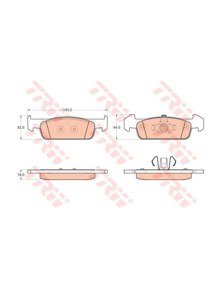 TRW PASTIGLIE FRENO GDB2018