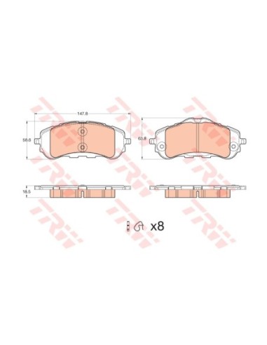 TRW PASTIGLIE FRENO GDB2044