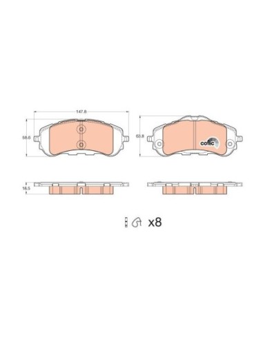 TRW PASTIGLIE FRENO GDB2044
