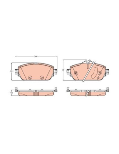 TRW PASTIGLIE FRENO GDB2070