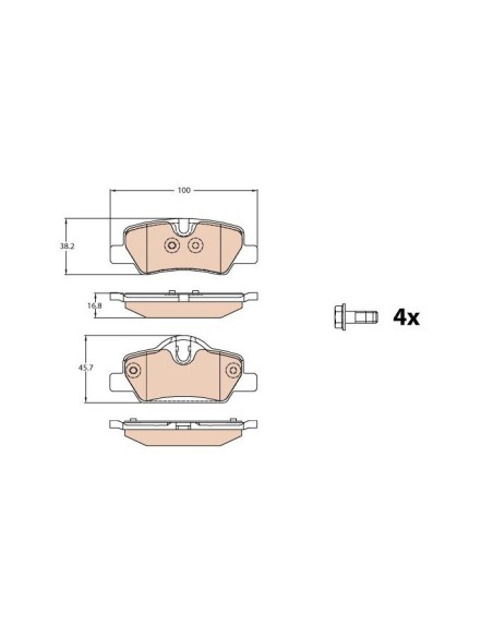 TRW PASTIGLIE FRENO GDB2088
