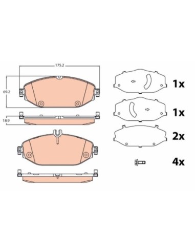 TRW PASTIGLIE FRENO GDB2097