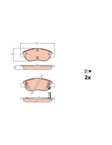 TRW PASTIGLIE FRENO GDB2228