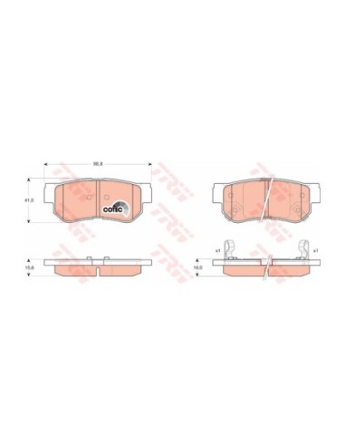 TRW PASTIGLIE FRENO GDB3284