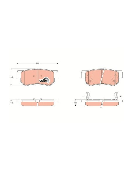 TRW PASTIGLIE FRENO GDB3284