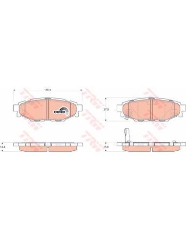 TRW PASTIGLIE FRENO GDB3373
