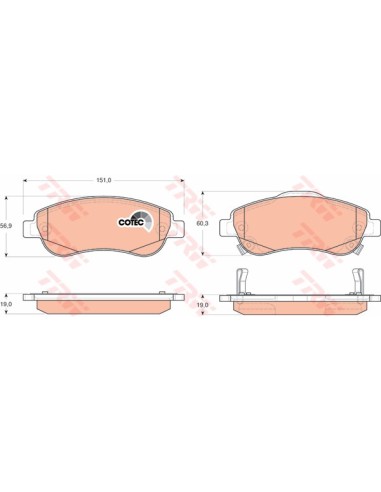 TRW PASTIGLIE FRENO GDB3445