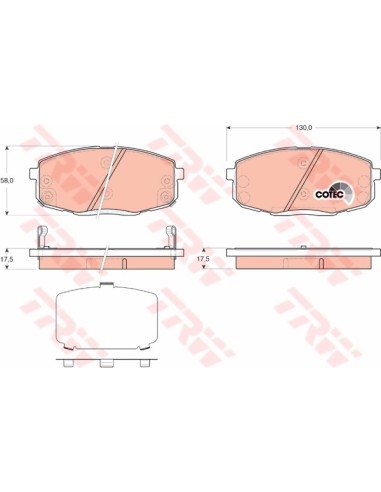 TRW PASTIGLIE FRENO GDB3450