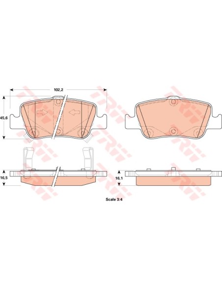 TRW PASTIGLIE FRENO GDB3480