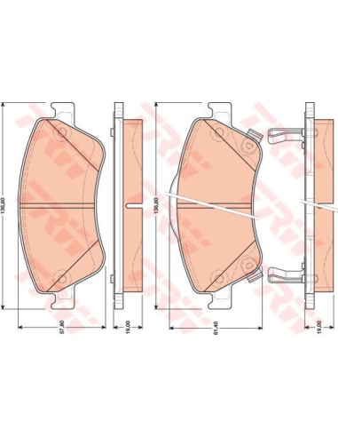 TRW PASTIGLIE FRENO GDB3481