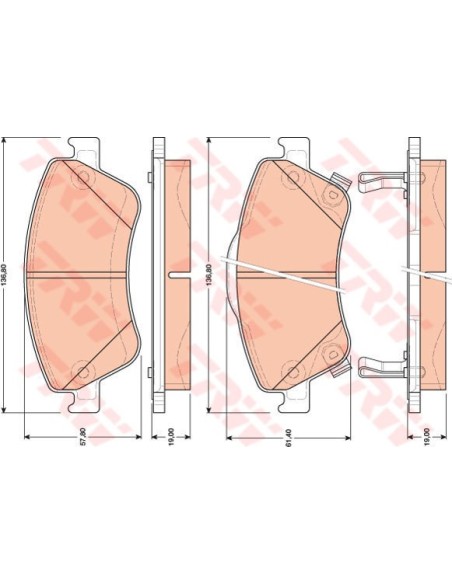 TRW PASTIGLIE FRENO GDB3481