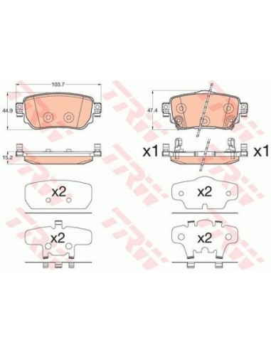 TRW PASTIGLIE FRENO GDB3617