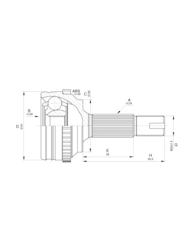 OPEN PARTS KIT GIUNTI, SEMIASSE CVJ5533.10