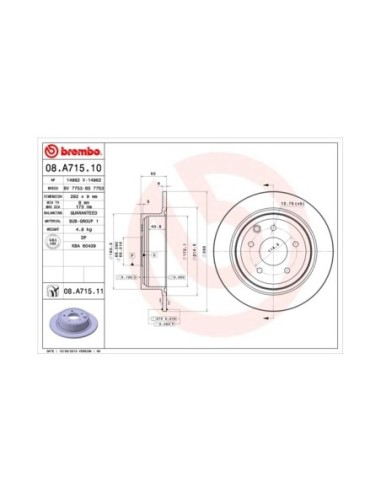 BREMBO DISCO FRENO 08.A715.11