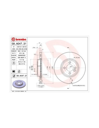 BREMBO DISCO FRENO 09.A047.31