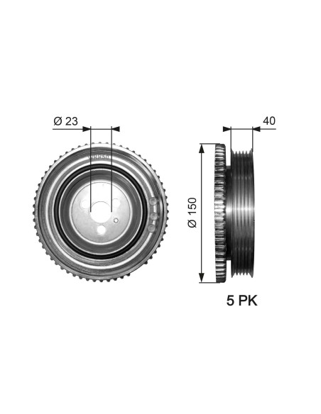 GATES PULEGGIA CINGHIA, ALBERO A GOMITI TVD1052