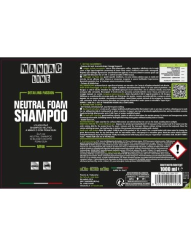 MAFRA Neutral Foam Shampoo - Maniac Line For Car Detailing MF66