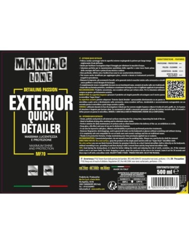 MAFRA Exterior Quick Detailer - Maniac Line For Car Detailing MF70