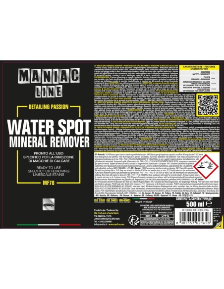 MAFRA Water Spot Mineral Remover - Maniac Line For Car Detailing MF78